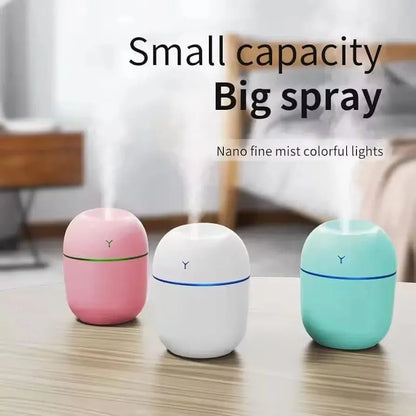 Air humidifier white quiet mist diffuser for bedroom and home, compact humidifier with ambient light for sleep and indoor comfort