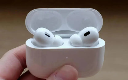 Wireless Airpods Bluetooth 5.3 noise cancelling earbuds white black with charging case, long battery earbuds for calls music travel use