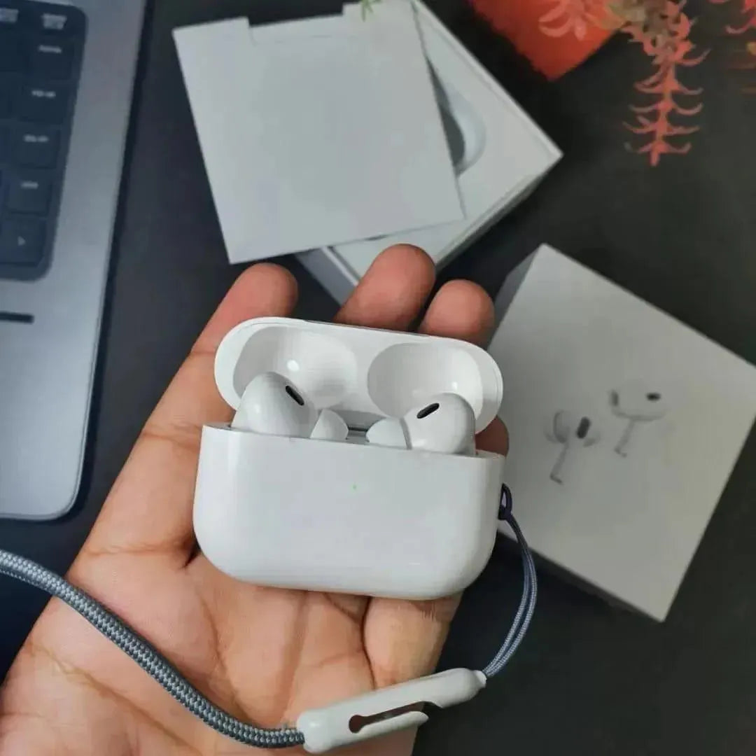 Wireless Airpods Bluetooth 5.3 noise cancelling earbuds white black with charging case, long battery earbuds for calls music travel use