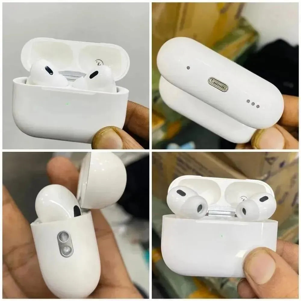 Wireless Airpods Bluetooth 5.3 noise cancelling earbuds white black with charging case, long battery earbuds for calls music travel use