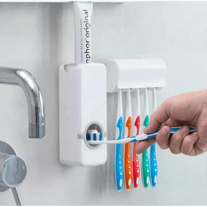 Toothpaste Dispenser Holder Wall Mount Bathroom Organizer