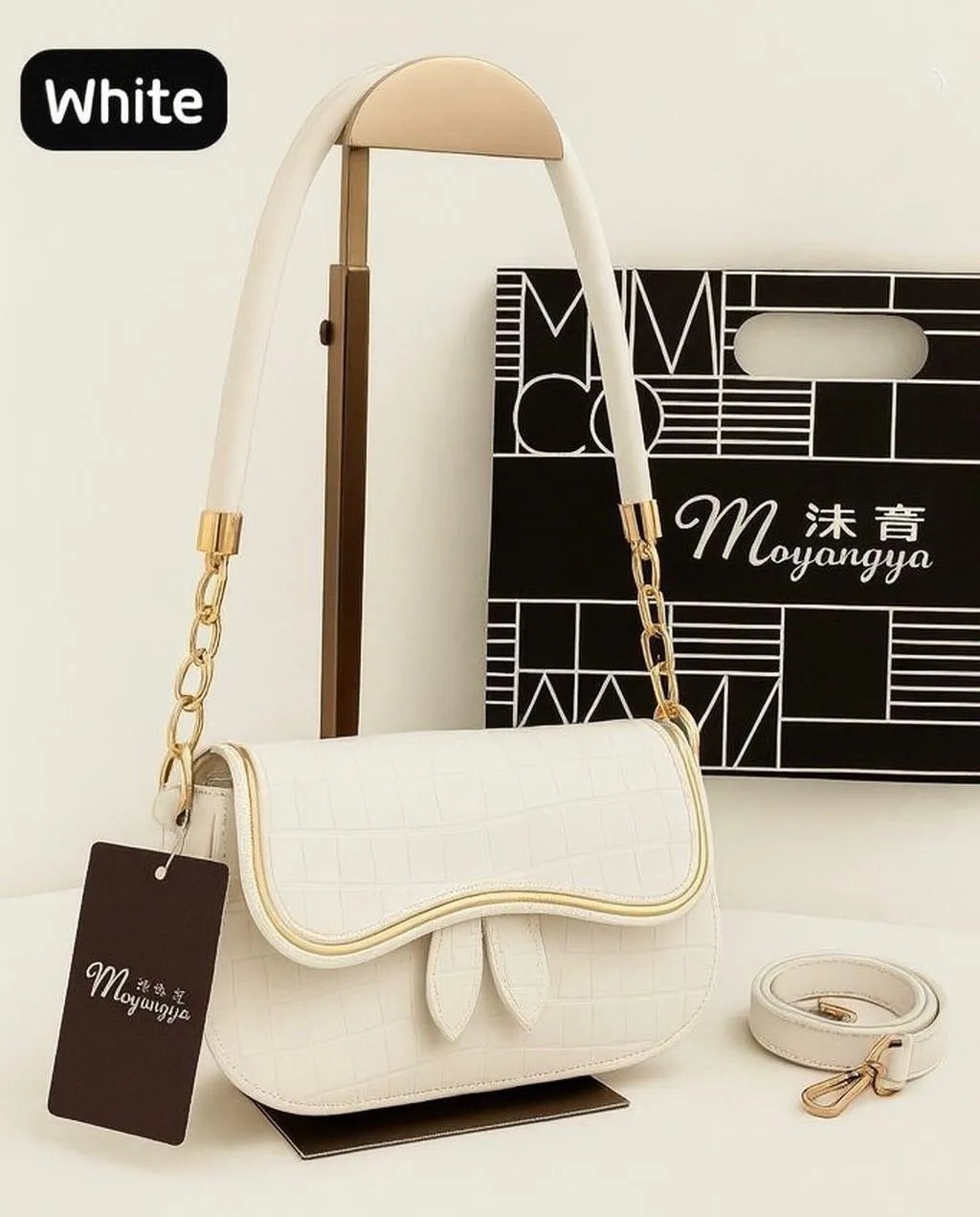Women leather shoulder bag plain design available in black beige maroon and white stylish handbag for daily use