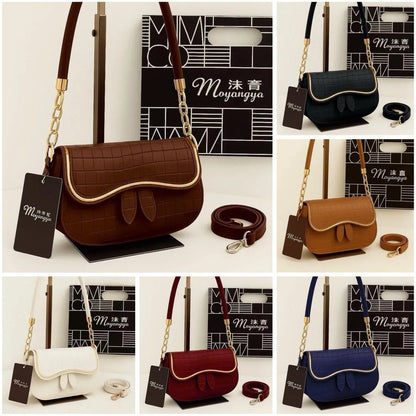 Women leather shoulder bag plain design available in black beige maroon and white stylish handbag for daily use