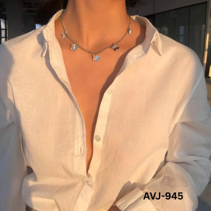 Korean butterfly necklace women gold silver alloy lightweight stylish  Swift Mart