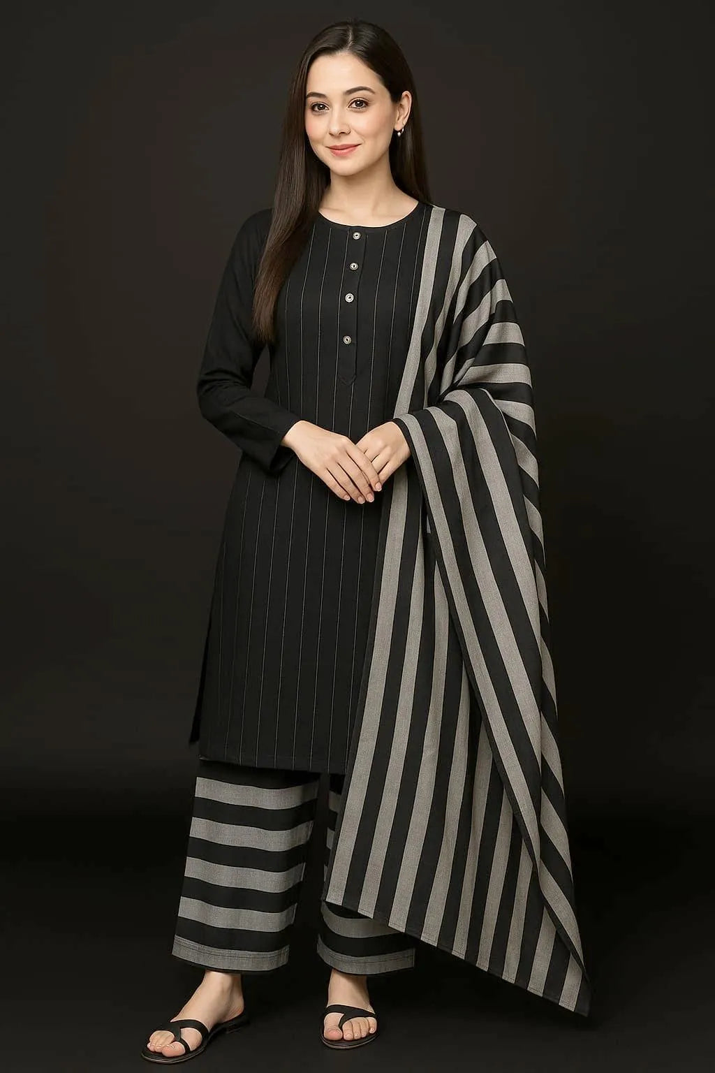 Women unstitched 3 piece sussi suit by Swift Mart with printed shirt trouser and dupatta for casual and daily wear