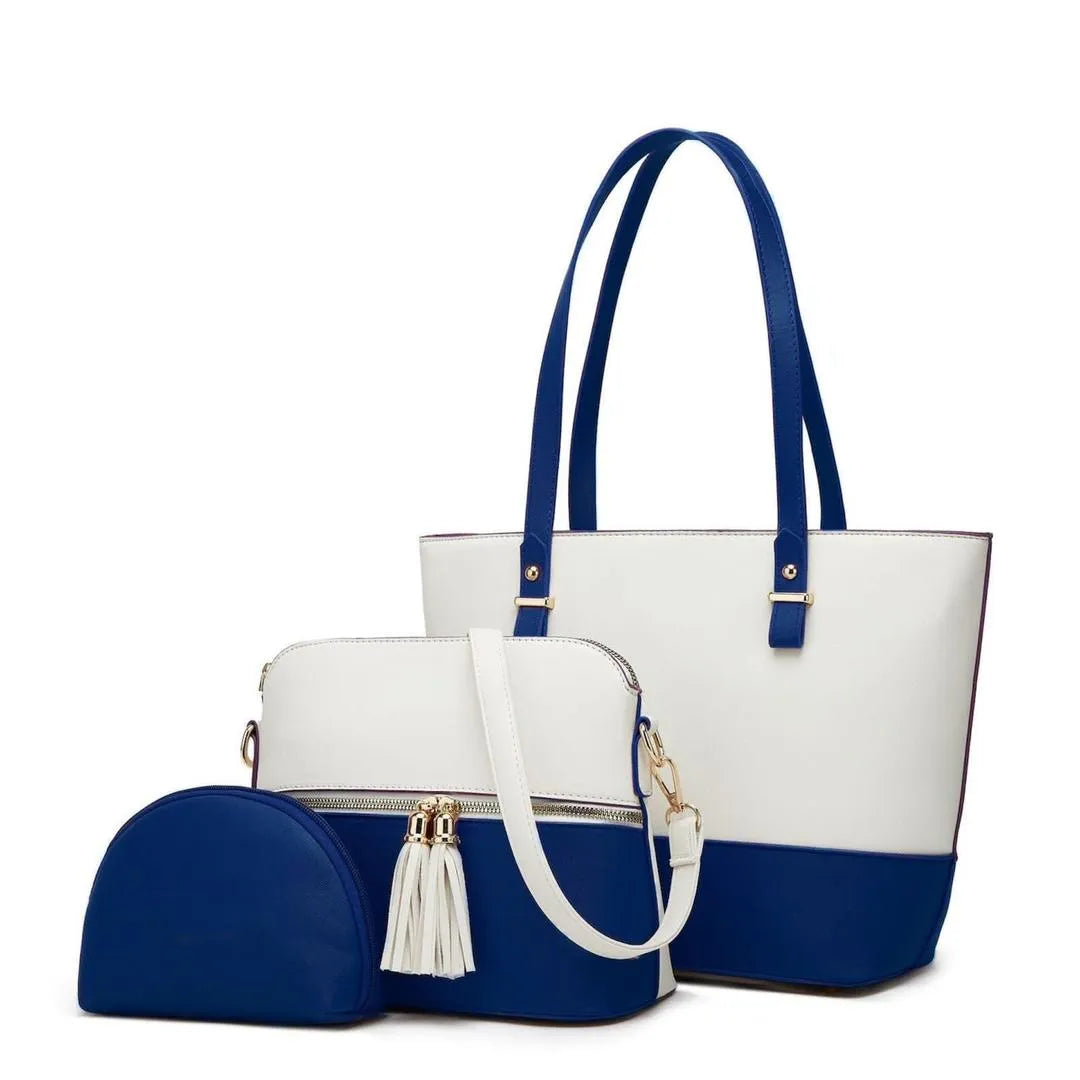 Women leather handbag set 3 pcs multi color stylish bags for daily use office and casual outings with elegant design