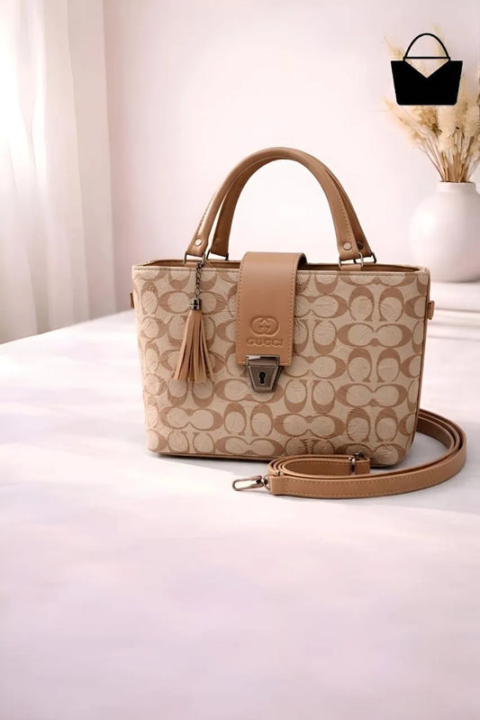 Peach leather shoulder bag for women stylish durable handbag for daily use with elegant design and comfortable carry