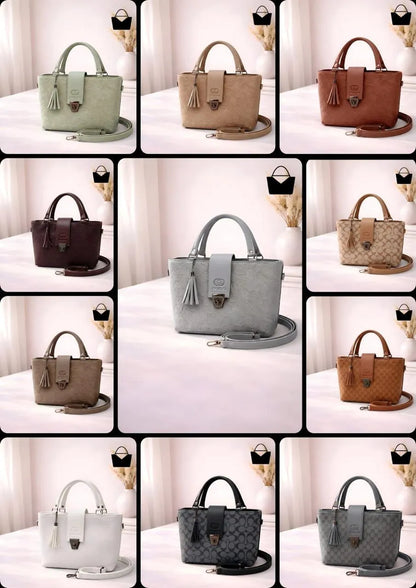 Peach leather shoulder bag for women stylish durable handbag for daily use with elegant design and comfortable carry